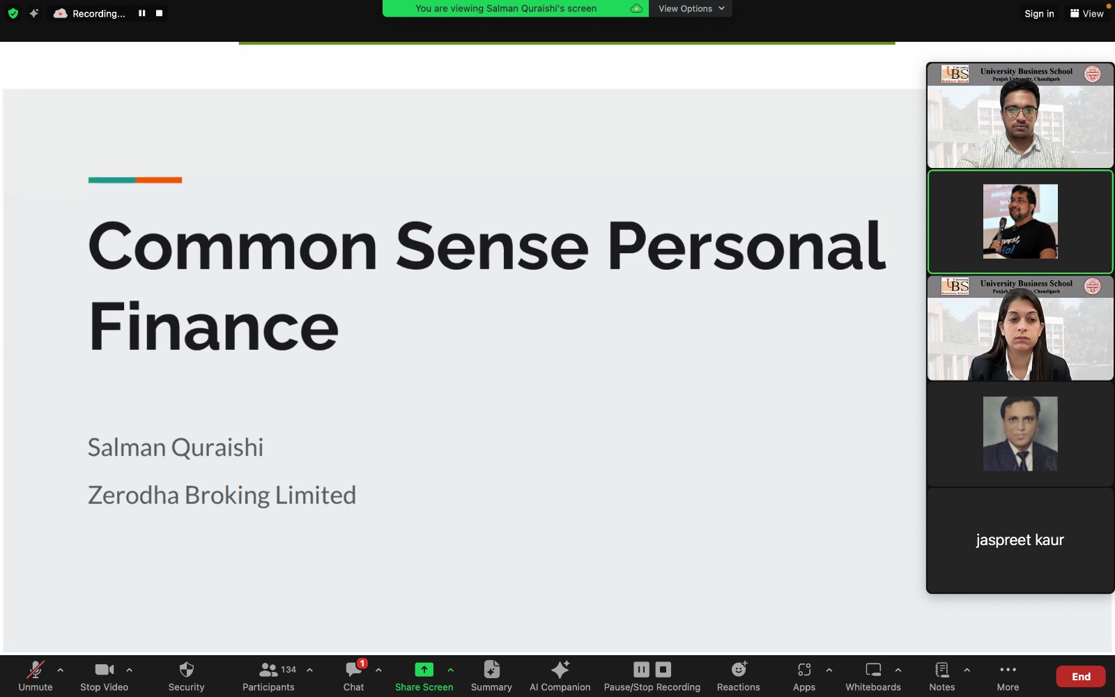 CSDE hosted, in collaboration with Zerodha, a free online webinar on ‘Building Blocks of Personal Finance’.